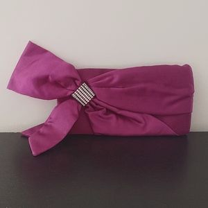 Steve Madden Bow Evening Clutch Purse Magenta